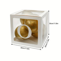 4pcs Transparent Letter Balloon Boxes for Party Decorations - A and BABY Letters