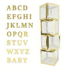4pcs Transparent Letter Balloon Boxes for Party Decorations - A and BABY Letters