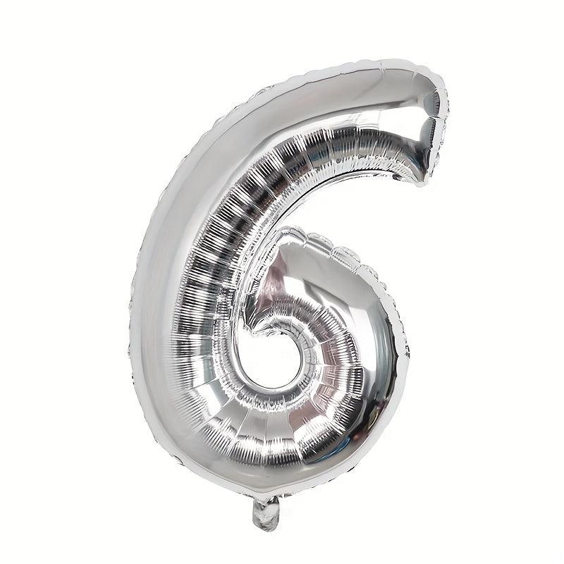1pc 30 inch Silvery Number Aluminum Film Balloon Decoration Supplies