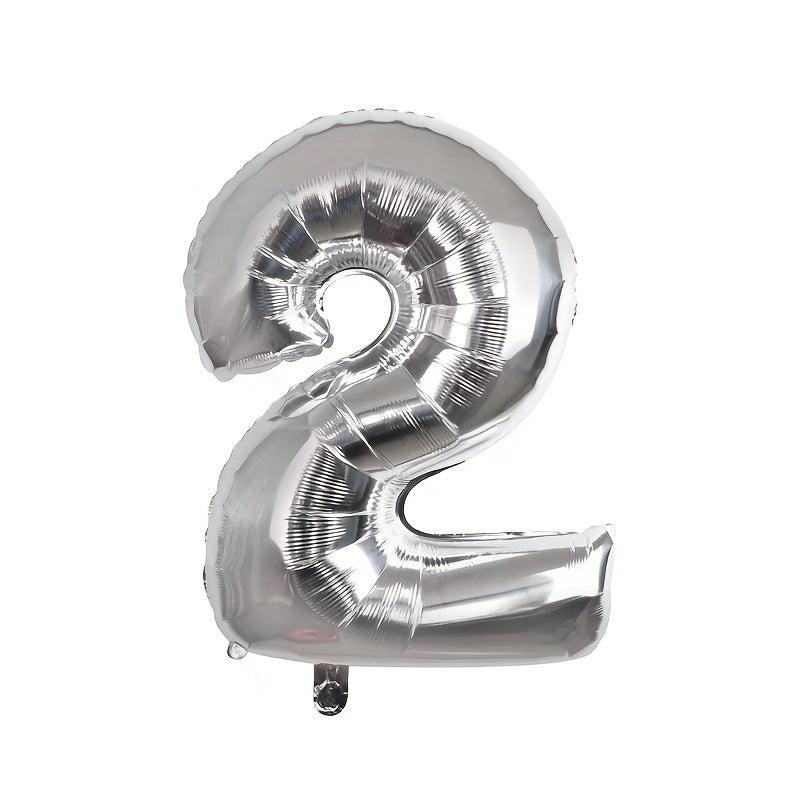 1pc 30 inch Silvery Number Aluminum Film Balloon Decoration Supplies
