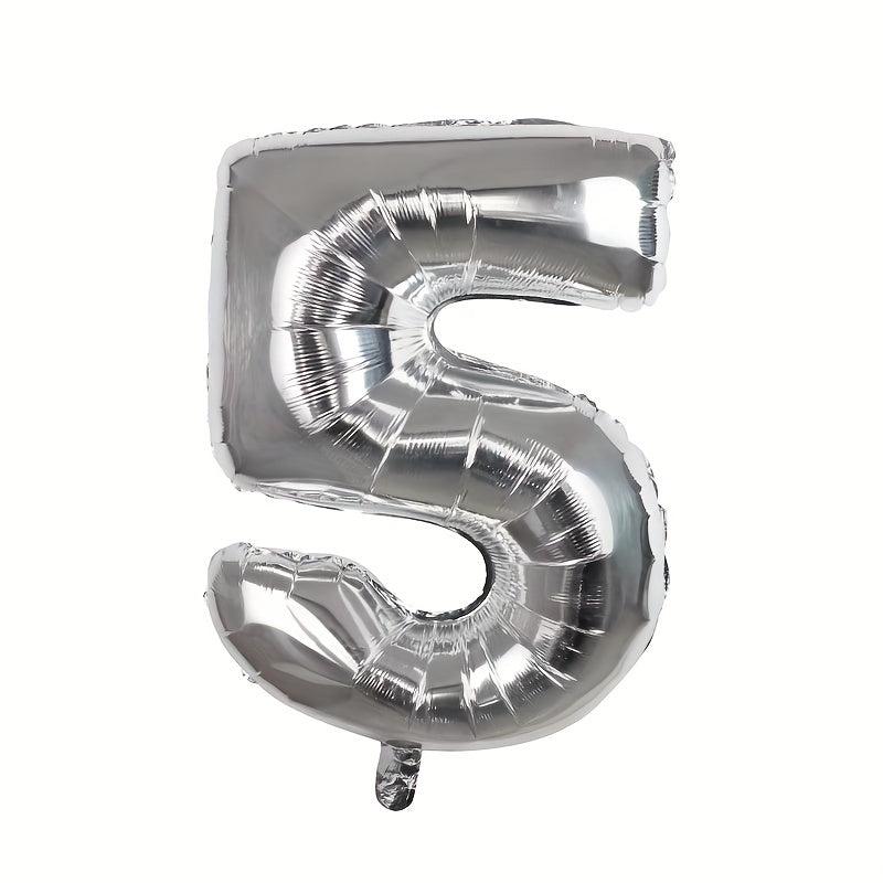 1pc 30 inch Silvery Number Aluminum Film Balloon Decoration Supplies