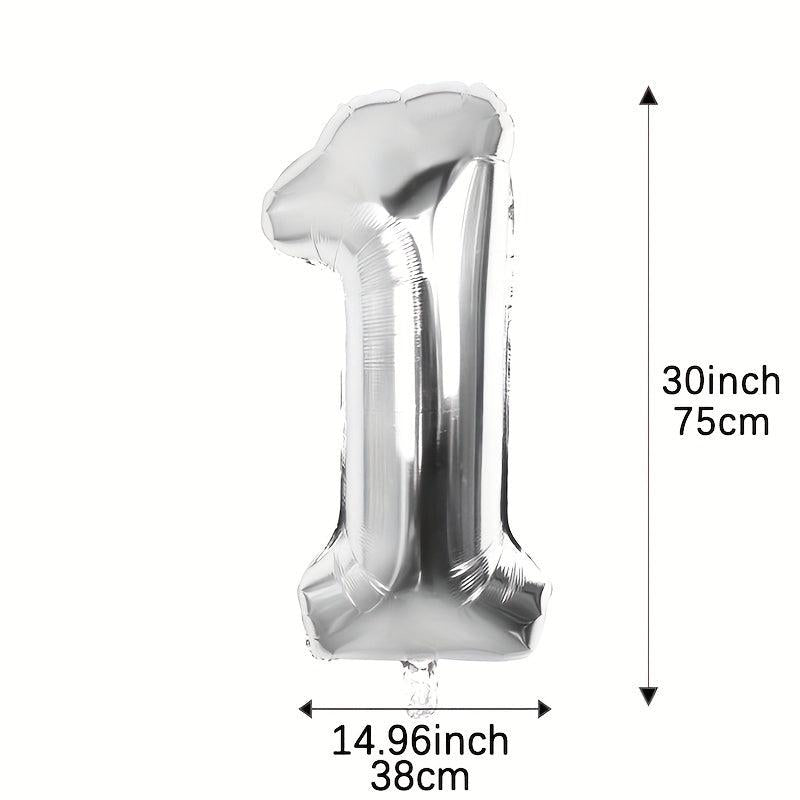 1pc 30 inch Silvery Number Aluminum Film Balloon Decoration Supplies