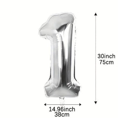 1pc 30 inch Silvery Number Aluminum Film Balloon Decoration Supplies