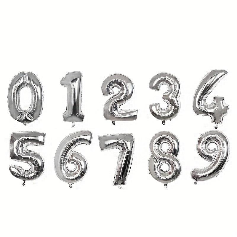 1pc 30 inch Silvery Number Aluminum Film Balloon Decoration Supplies