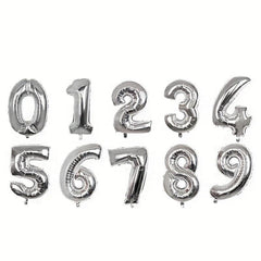 1pc 30 inch Silvery Number Aluminum Film Balloon Decoration Supplies