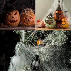 Halloween Spider Web Decoration Props with Small Spiders
