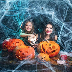Halloween Spider Web Decoration Props with Small Spiders