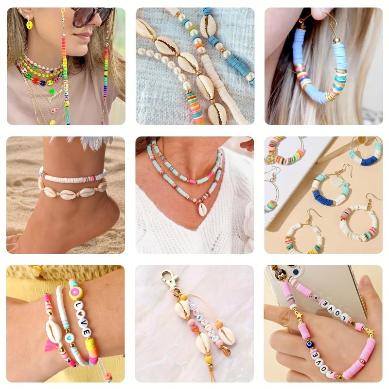 Polymer Clay Beads Kit for Bracelet Making with Letter Beads & Charms