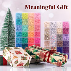 Polymer Clay Beads Kit for Bracelet Making with Letter Beads & Charms