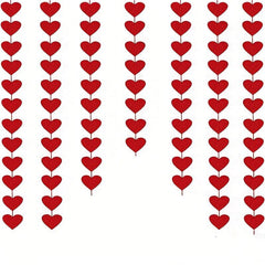 16 Red Hearts Garland DIY Hanging String Garland Valentines Decor