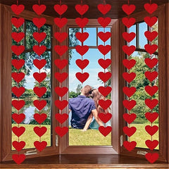 16 Red Hearts Garland DIY Hanging String Garland Valentines Decor