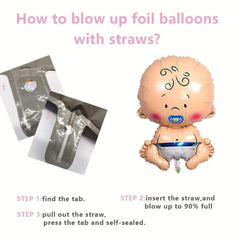 Boy Baby Shower Decorations Set Balloons Banners Sash and Foil Balloon