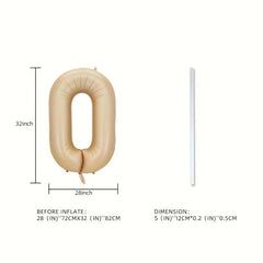 Caramel Number Balloons Happy Birthday Wedding Anniversary Baby Shower