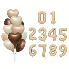 Caramel Number Balloons Happy Birthday Wedding Anniversary Baby Shower