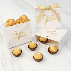 25pcs Marble Thank You Gift Bags Mini Gift Bags Bulk With Golden Bow Ribbon