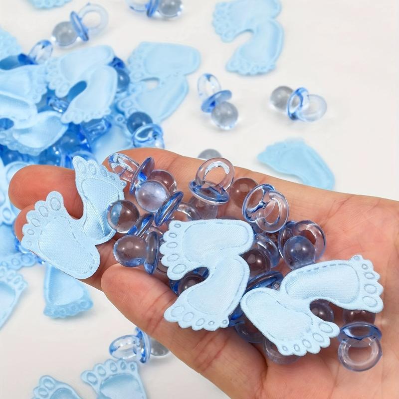 100pcs Sponge Cloth Foot Bib Baby Bottle Confetti Pacifier DIY
