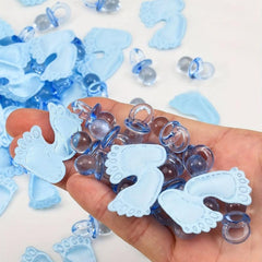 100pcs Sponge Cloth Foot Bib Baby Bottle Confetti Pacifier DIY
