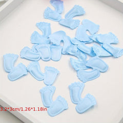 100pcs Sponge Cloth Foot Bib Baby Bottle Confetti Pacifier DIY