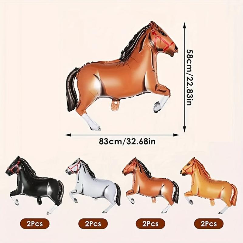 8Pcs Horse Theme Party Balloon Cowboy Birthday Decoration Balloon