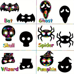 6pcs Halloween Scratch Painting Animal Mask DIY Decoration Props