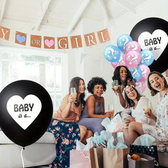 2pcs Gender Reveal Balloons with Ribbon and Confetti