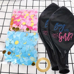2pcs Gender Reveal Balloons with Ribbon and Confetti