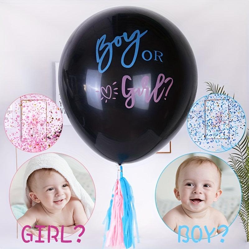 2pcs Gender Reveal Balloons with Ribbon and Confetti