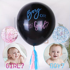 2pcs Gender Reveal Balloons with Ribbon and Confetti