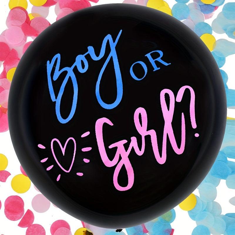 2pcs Gender Reveal Balloons with Ribbon and Confetti
