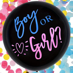 2pcs Gender Reveal Balloons with Ribbon and Confetti