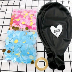 2pcs Gender Reveal Balloons with Ribbon and Confetti