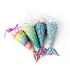 12pcs Mermaid Party Favors Candy Bags with Shell Stickers