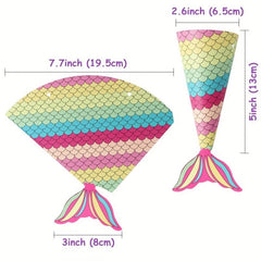 12pcs Mermaid Party Favors Candy Bags with Shell Stickers