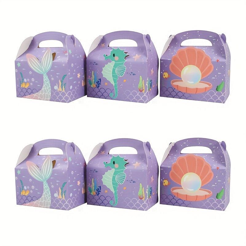 12pcs Mermaid Packaging Box Candy Box Chocolate Packaging Box Party Favors