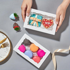 15-30 Bakery Boxes with Window for Cookies, Macarons, Strawberries