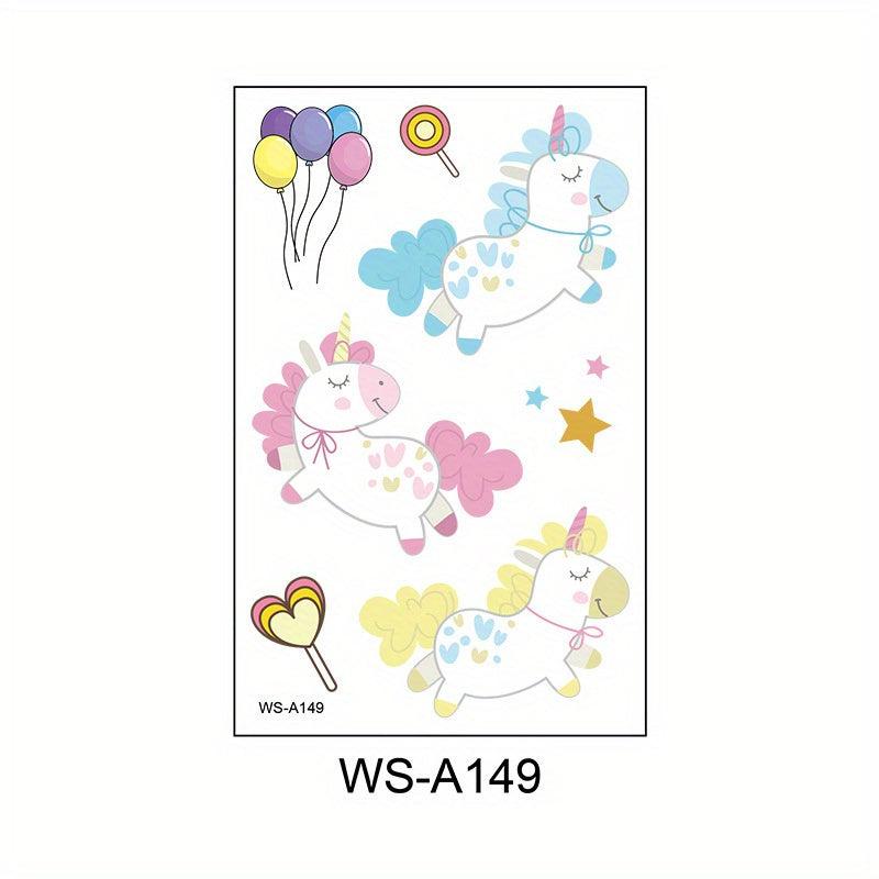 10pcs Unicorn Temporary Tattoos Magical Party Favors