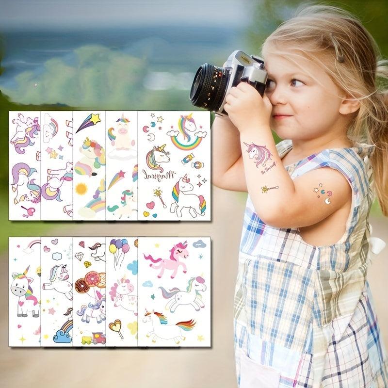10pcs Unicorn Temporary Tattoos Magical Party Favors