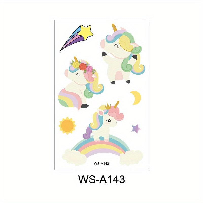 10pcs Unicorn Temporary Tattoos Magical Party Favors