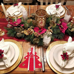 10pcs Christmas Tree Cutlery Set Table Decorations Holiday Dinners Celebrations