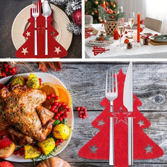 10pcs Christmas Tree Cutlery Set Table Decorations Holiday Dinners Celebrations