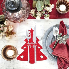 10pcs Christmas Tree Cutlery Set Table Decorations Holiday Dinners Celebrations
