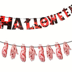 Halloween Pull Flag Decoration Blood Letter Paper Banner Party Decorations