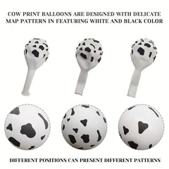 20pcs Cow Print Latex Balloons Farm Animals Decoration Theme Birthday Party