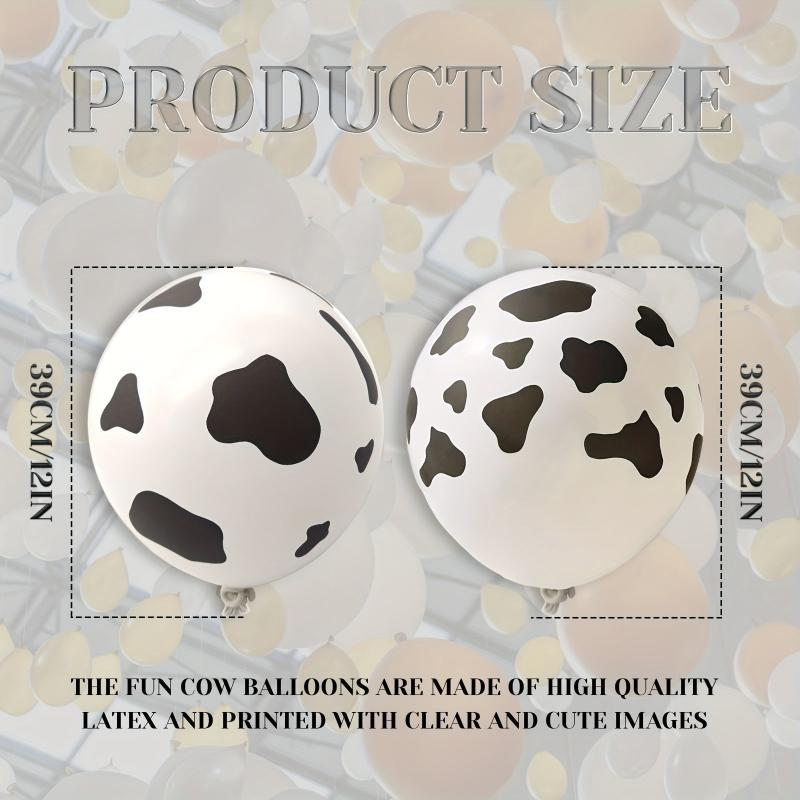 20pcs Cow Print Latex Balloons Farm Animals Decoration Theme Birthday Party