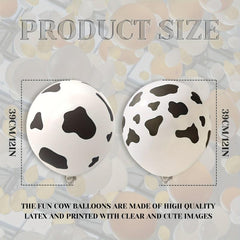 20pcs Cow Print Latex Balloons Farm Animals Decoration Theme Birthday Party
