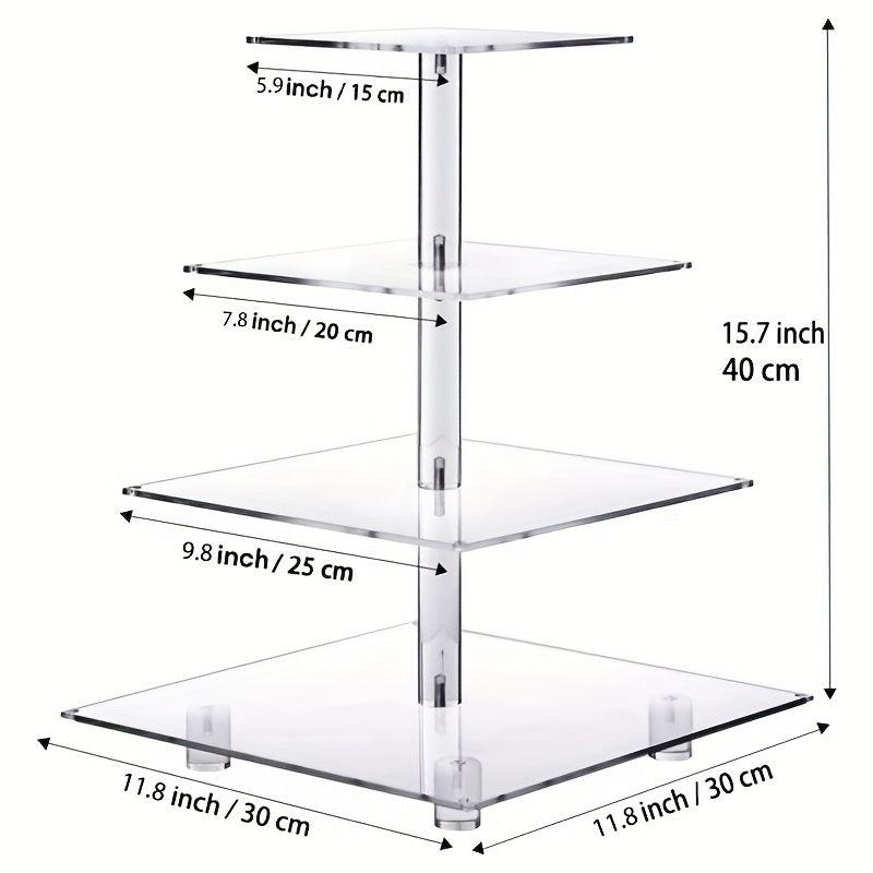 3 4 Tier Acrylic Cupcake Stand with LED Light Holder