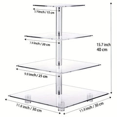 3 4 Tier Acrylic Cupcake Stand with LED Light Holder