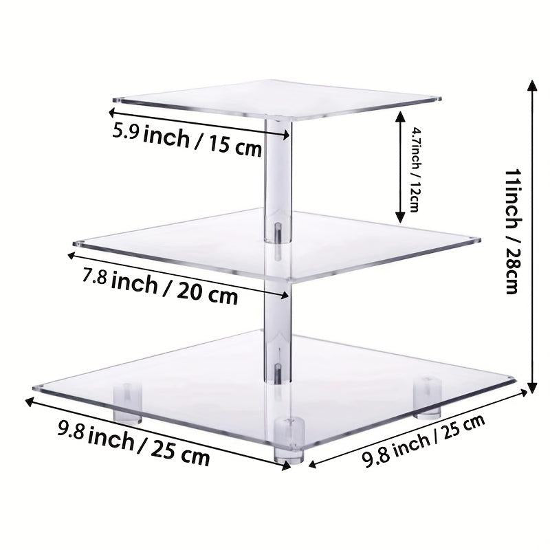 3 4 Tier Acrylic Cupcake Stand with LED Light Holder