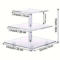 3 4 Tier Acrylic Cupcake Stand with LED Light Holder