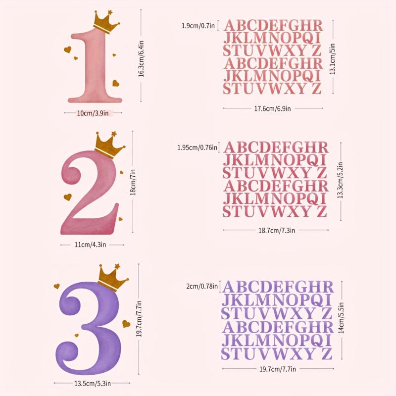Personalized 1st 2nd 3rd Bday Iron On Patches DIY Heat Transfer Stickers